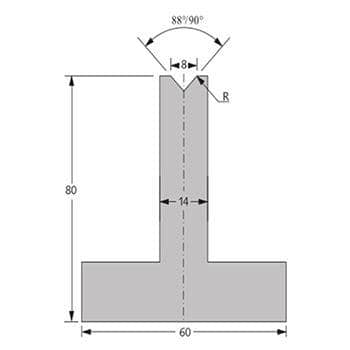 88/90° Dies, H=80mm