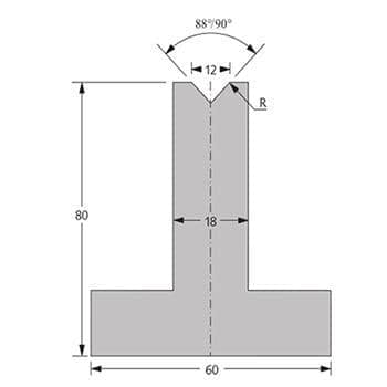 88/90° Dies, H=80mm